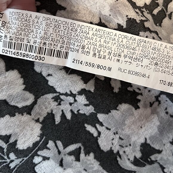 Zara black floral print open collar mini dress - Picture 10 of 12